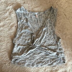 Gray Sleeveless Twist Front Top